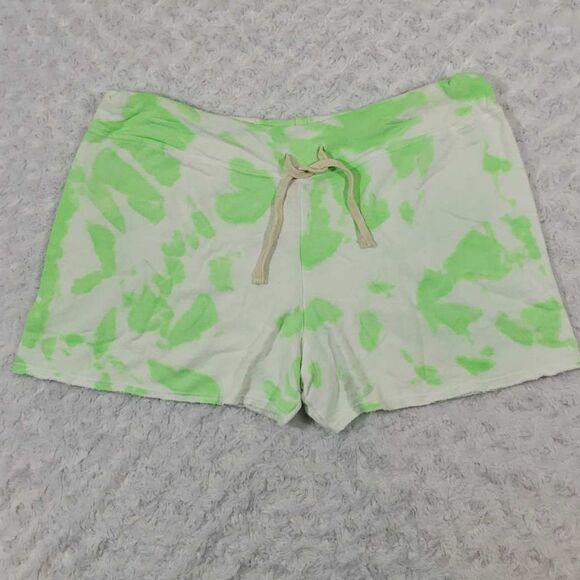 Sundry Pants - Sundry Drawstring Green Paint Blot Stretch Shortie Stretchable Waistband XL Size